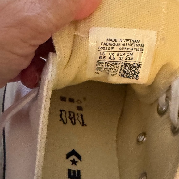 Converse Chuck Taylor All Star Lift Platform Canvas White Sneakers Size 6.5 - Picture 6 of 6